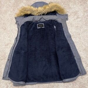 Banana Republic Sherpa-Lined Fur Hooded Puffer Vest | Grey | XL